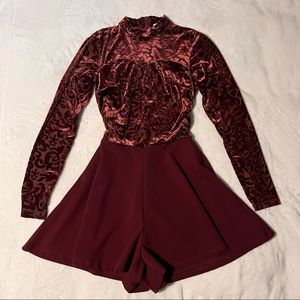 Burgundy Romper